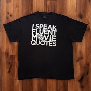Brisco Brands I Speak Fluent Movie Quotes Black Graphic T-Shirt 2XL‎ Movie Buff
